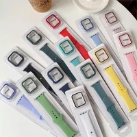 casestrap for apple watch band 44mm 40mm silicone wristband bracelet correa for apple watch series 3 4 5 6 se 42mm 38mm strap