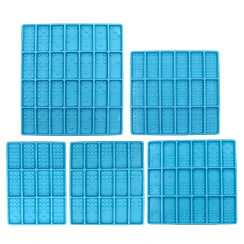 

5 Pcs Dominoes Epoxy Resin Mold Domino Game Toys Silicone Mould DIY Crafts Ornaments Jewelry Casting Tools