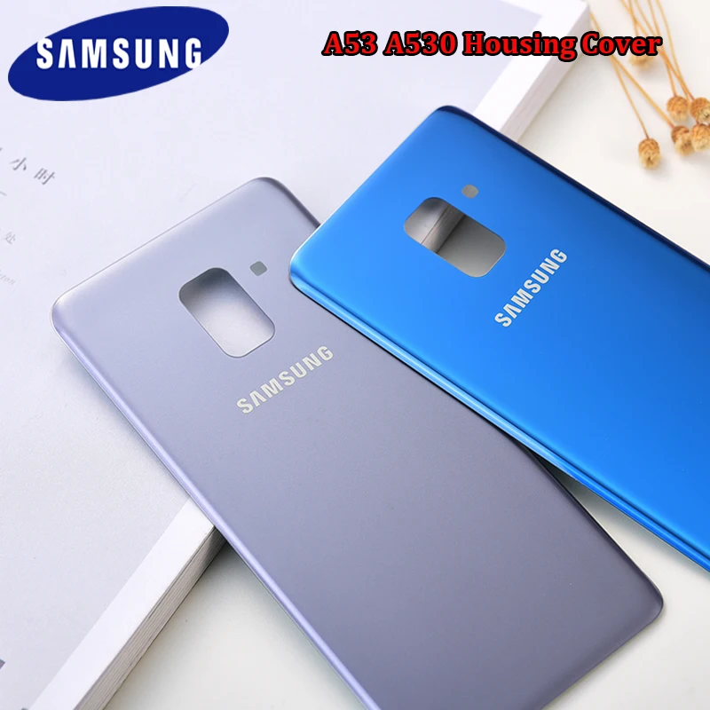 

Оригинальная задняя крышка батарейного отсека для SAMSUNG Galaxy A53, стеклянная панель, запасная часть для Galaxy A530 с наклейкой с логотипом
