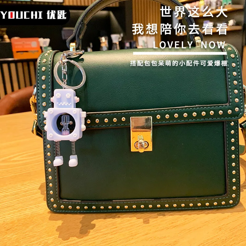 Мультяшная резиновая милая кукла брелок подвеска уникальный робот песочные часы