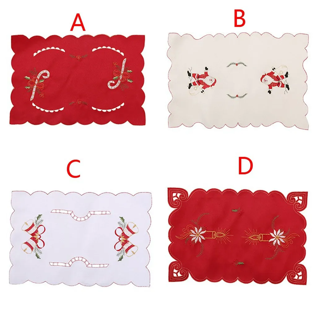 Рождественская чаша вилка коврик для столовых приборов украшение дома вечеринки