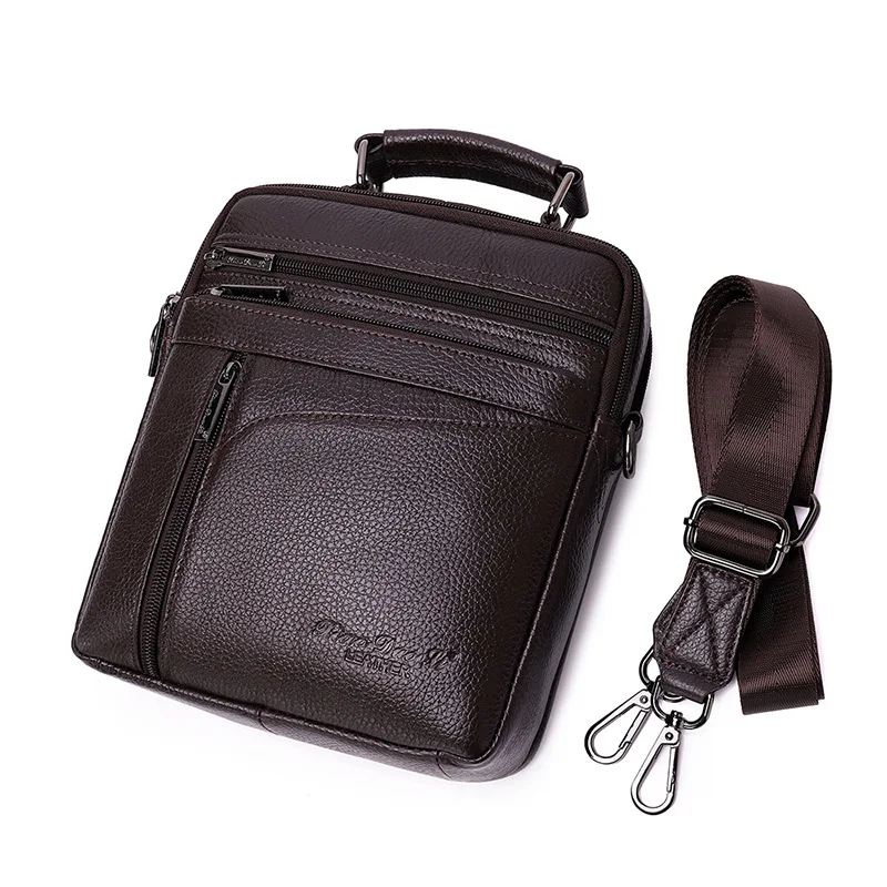 

High Quality Genuine Leather Shoulder Bag Men's Cowhide Business Messenger Bag Ipad Handbag Luxury Bags Crossbody Bag for Man