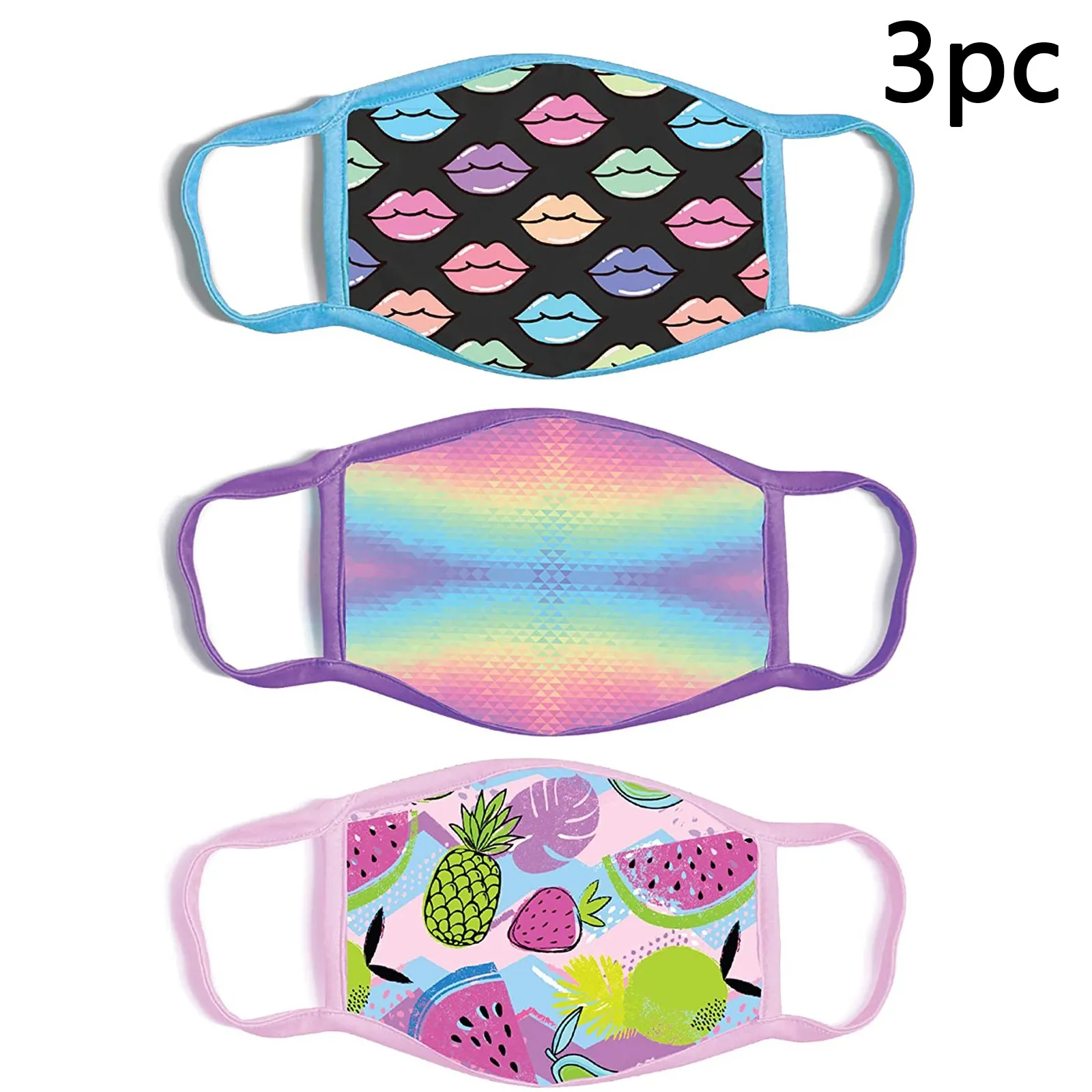 

3pcs Children Mask Cartoon Protective Face Masks Kids Face Mask Reusable Washable Halloween Cosplay Masque Enfant Lavable