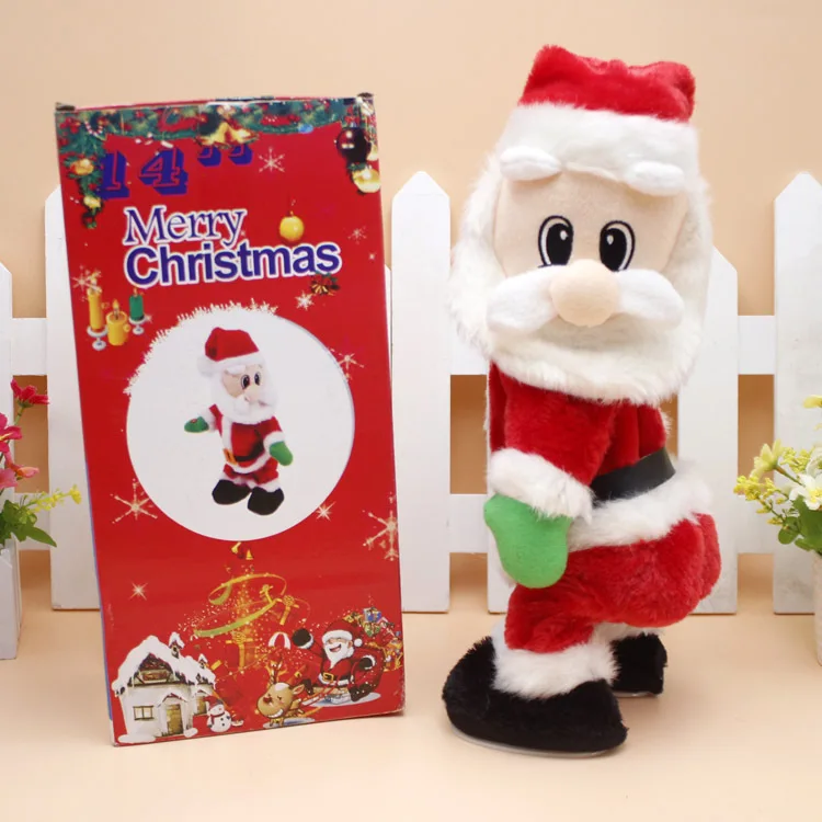 

Funny Santa Electric Plush Toy Shaking Butt Santa Claus Can Sing and Dance Christmas Party Decoration Children's Toys Gifts