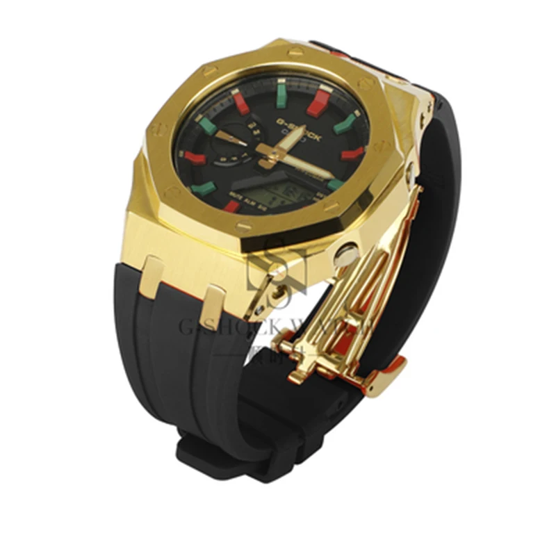 AP Metal Case Bezel for Casio G Shock GA2100 Watchband Rubber strap G-shock GA2110 GA-2100-1A GA-2100 Mens Watch Accessories | Электроника