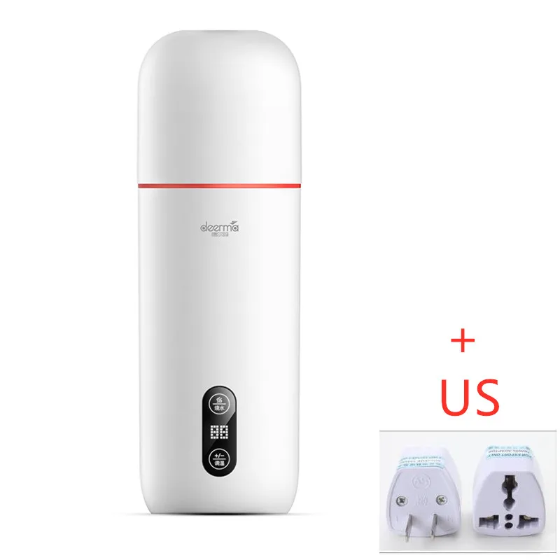 Add US Adapter MI Mijia Deerma электрический чайник для воды 350 мл термос чашка портативная тушеная чашка температурный дисплей умный сенсорный контроль изоляционный горшок - Цвет: Add US Adapter