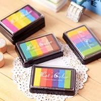 rainbow color craft ink pad 6 color multi color ink pads fingerprint for kids painting ink pad rubber stamp companion