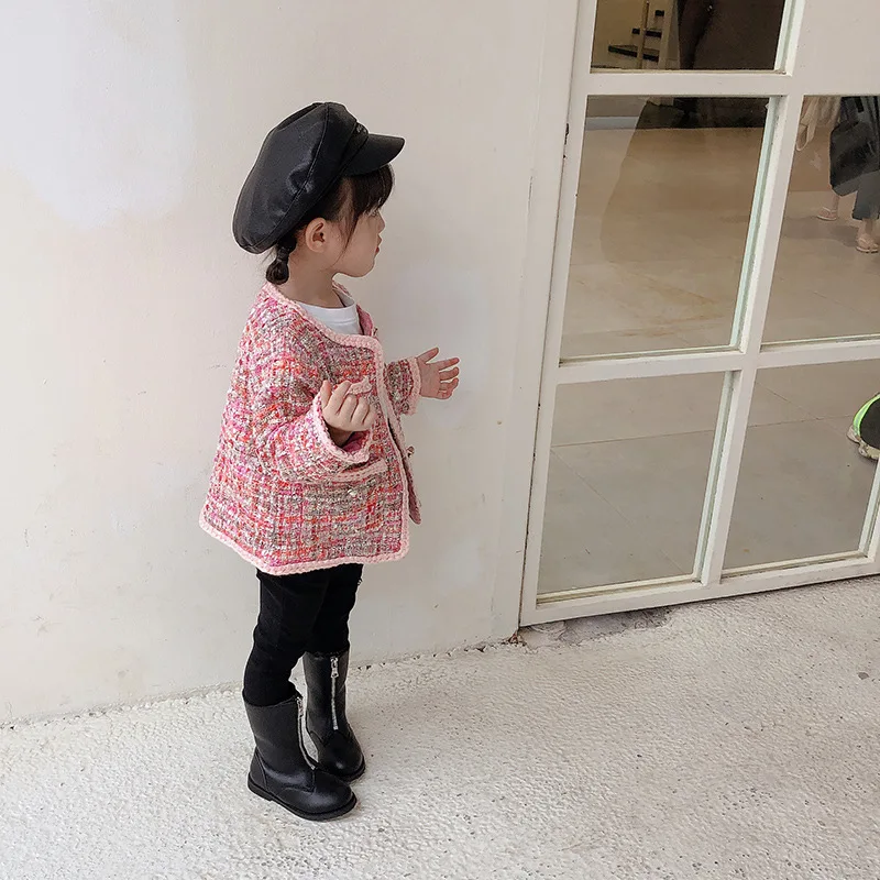 Autumn And Winter Children's Jacket coat New Girl's Jackets Coats pink plus velvet Little Girls Clothing |