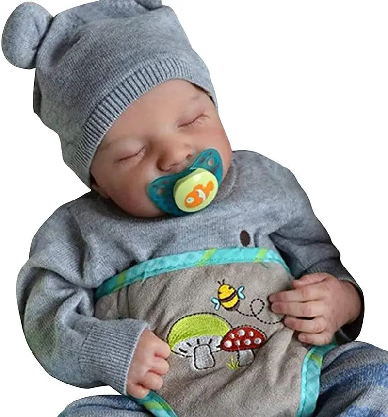 48-60cm 3D Reborn Baby Dolls Simulation Baby Doll Newborn Baby Sleeping Baby Pretend Play Toys Silicone Real Life Baby Doll Gift