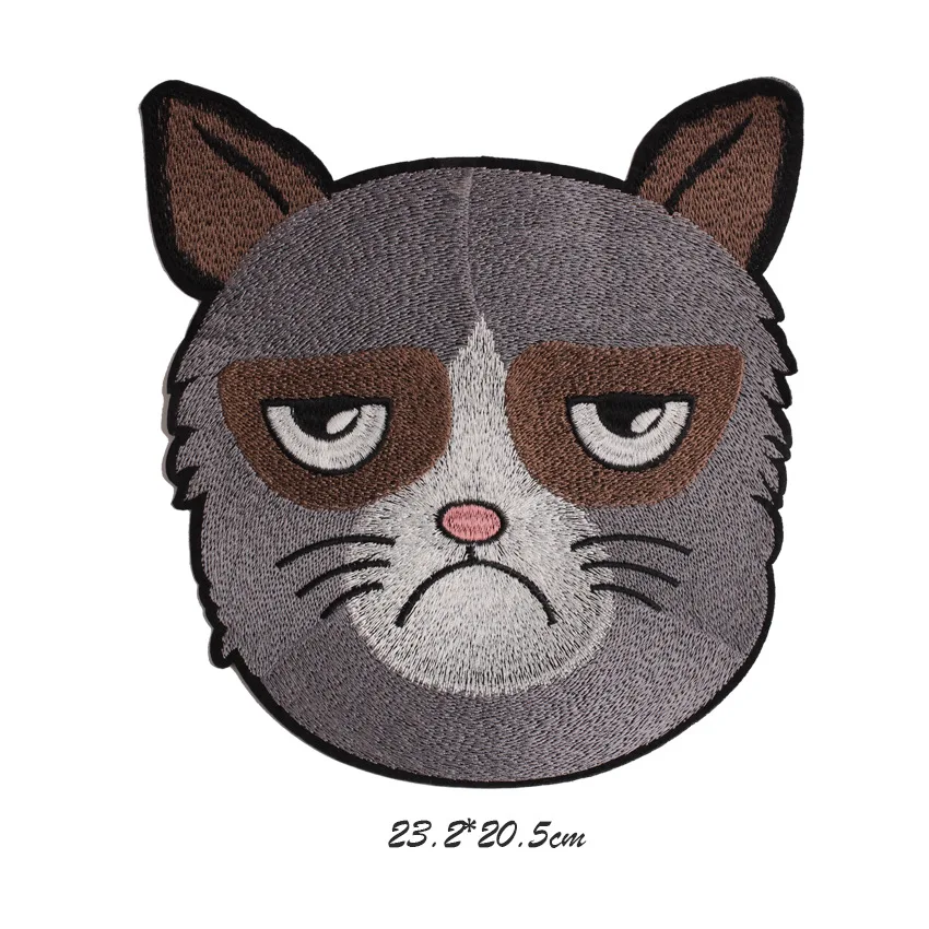 

embroidery cats patches for jackets,cat badges,large cats applique JW-229