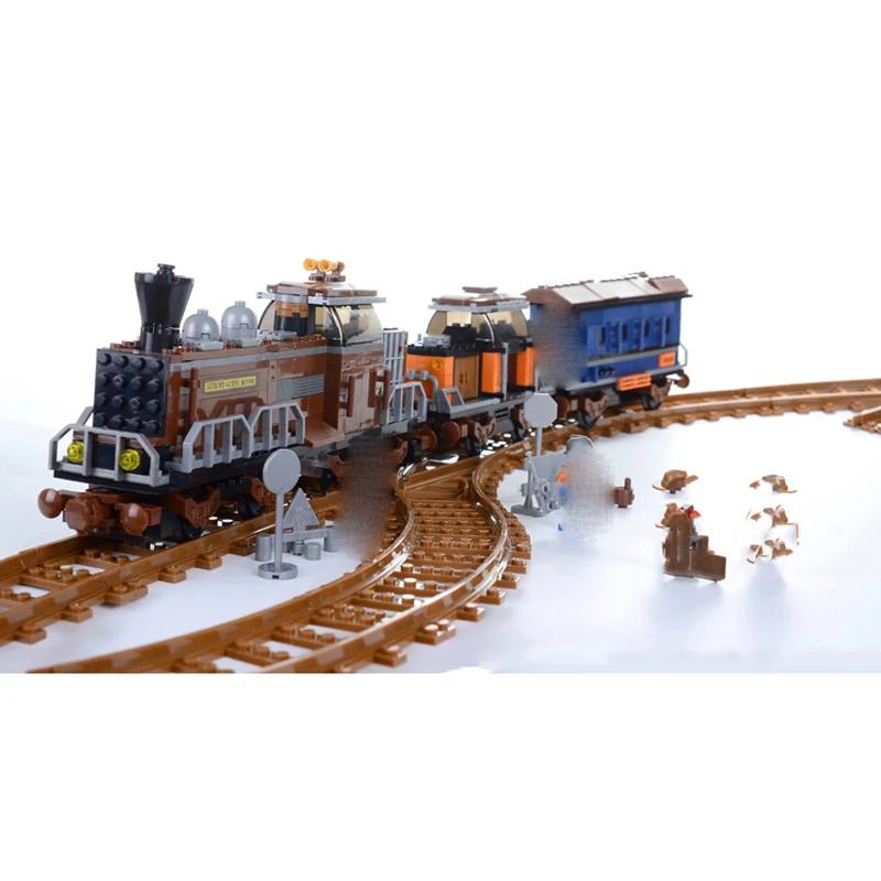 

AUSINI 25710 AlanWhale Classical American Steam Locomotive Train Model Building Blocks Bricks Playset Railway Toys For Children