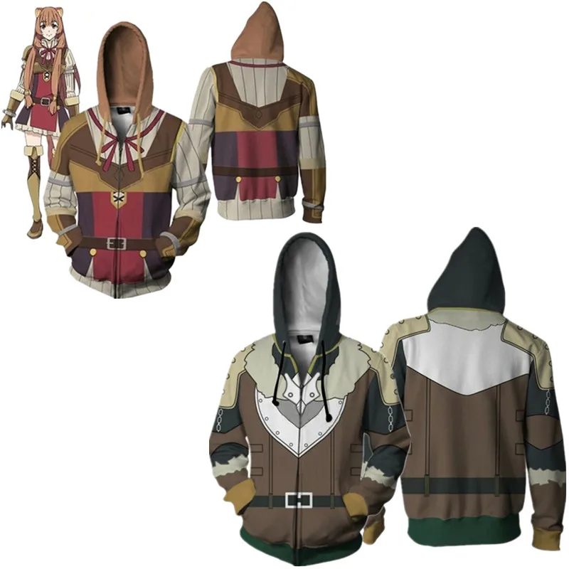 

New Anime Jacket The Rising of The Shield Hero Cosplay Costume Raphtalia Teen 3D Men's Hooded Sweatshirt Autumn Fashion Hoodie