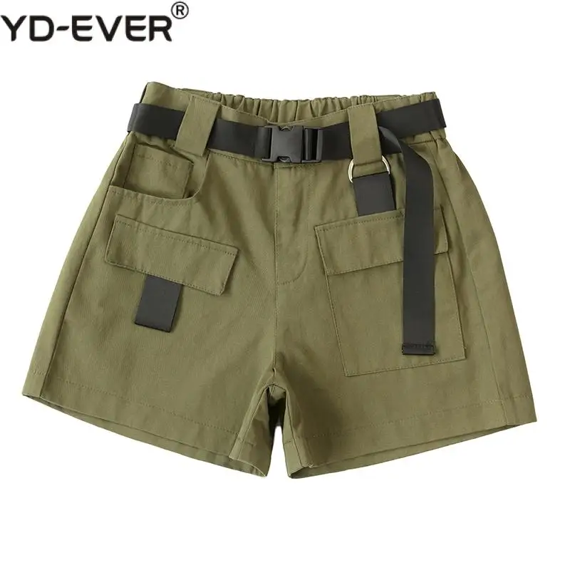 Женские шорты карго с высокой талией и большим карманом весна лето 2019|Женские