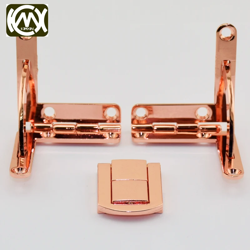 1 set KIMXIN Composite suite Watch box Cabinet hinge and lock Woodenbox collection jewelry case Hardware accessories With screw