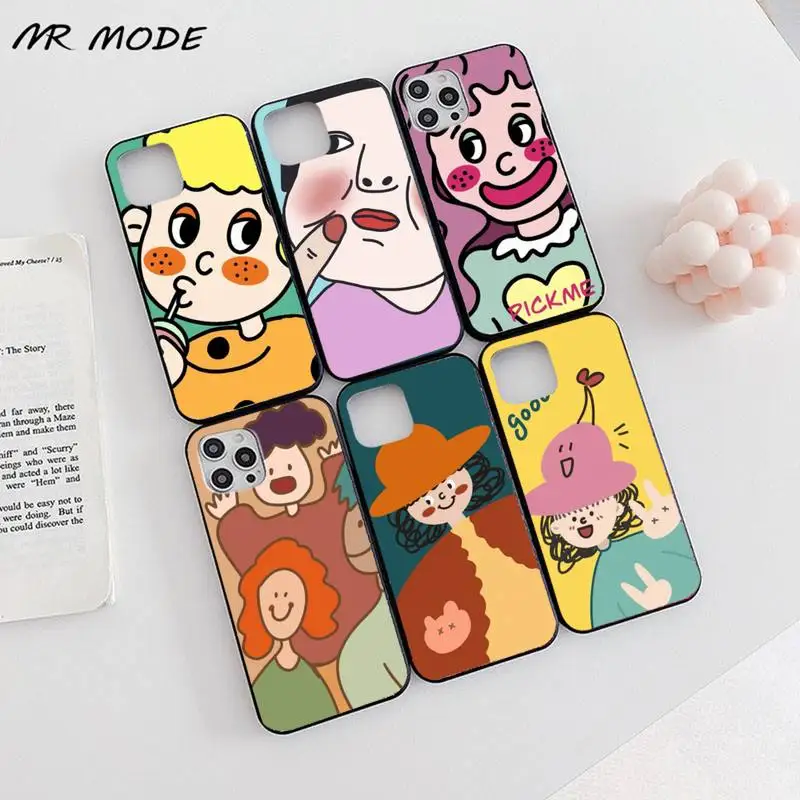 

Cute illustration of funny cartoon Phone Case for iPhone 11 12 pro XS MAX 8 7 6 6S Plus X 5S SE 2020 XR Soft silicone
