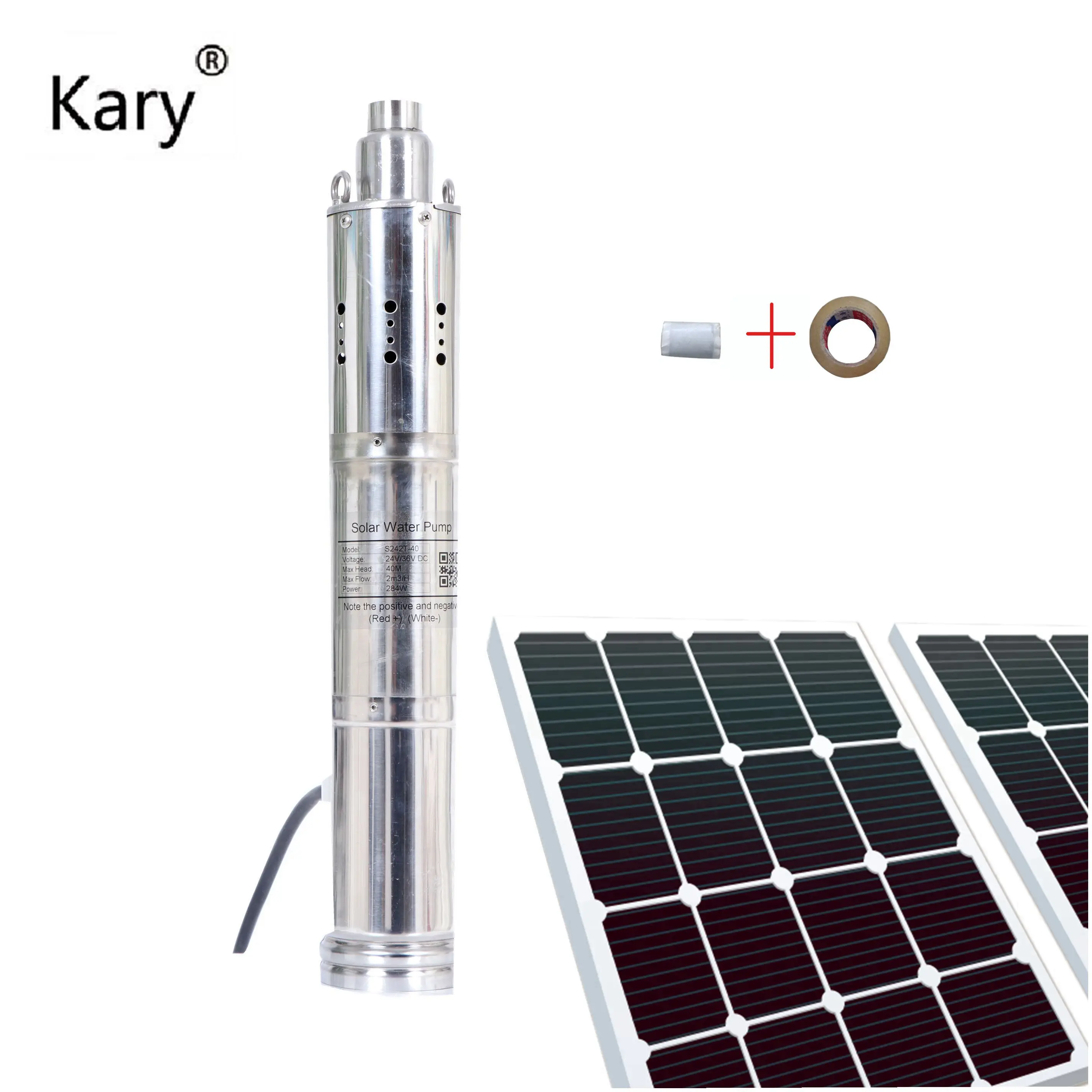 Kary dc 24V погружной водяной насос Солнечный электрический для орошения сельского