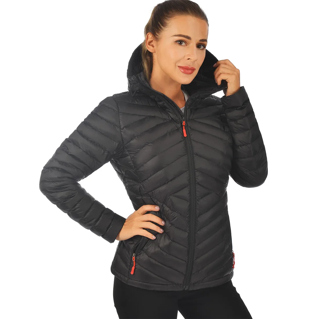 Women's Winter Down Parkas Lesmart 90% Duck Down Coat Female Slim Short Down Puffer Jacket Fashion Warm Hooded Black