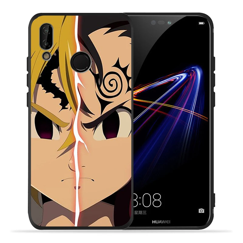 Черный мягкий чехол для телефона 7 смертных грехов Nanatsu No Taizai Huawei 40 30 20 10 9 Lite Pro P smart