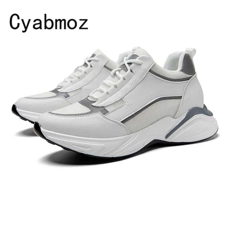 6cm Men Fashion Height Increasing Sneakers Comfortable Casual Man Shoes Invisible Increase Breathable Mesh Outdoor Leisure Shoes