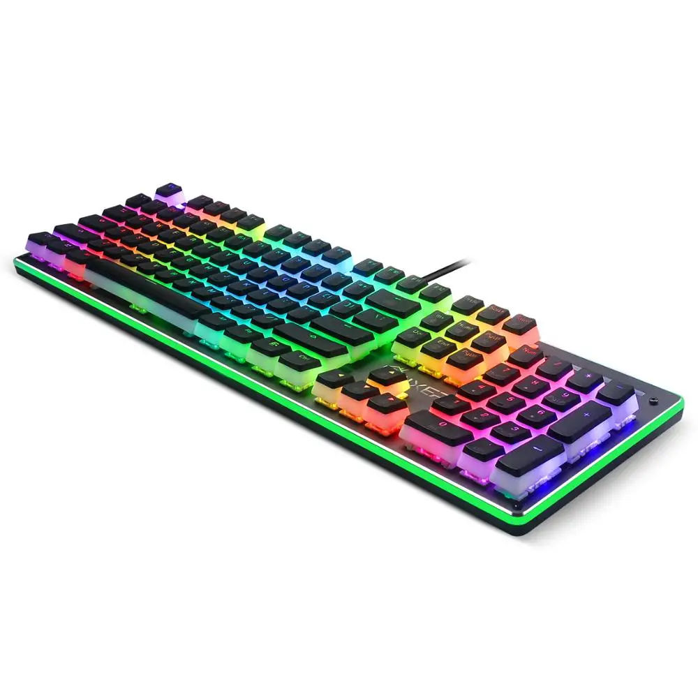 Цветная (RGB) 104 PBT двойной выстрел пудинг 2 слоя прозрачный с подсветкой колпачки