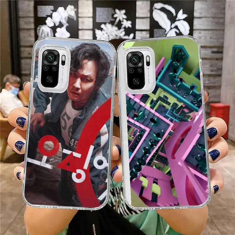 

Squid Game Cheng Qixun Phone Case for xiaomi 11 redmi note 10 9 8 7 pro lite T A S 10T 9A 9S 8T pro 4G transparent coque funda