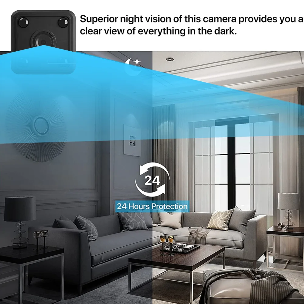 Беспроводная мини камера видеонаблюдения X6 с ночным видением 1080P HD WiFi|Компактные