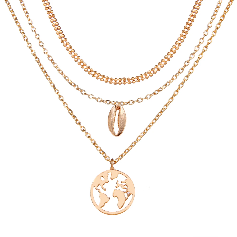 Женское многослойное ожерелье с подвеской в богемном стиле | Украшения и