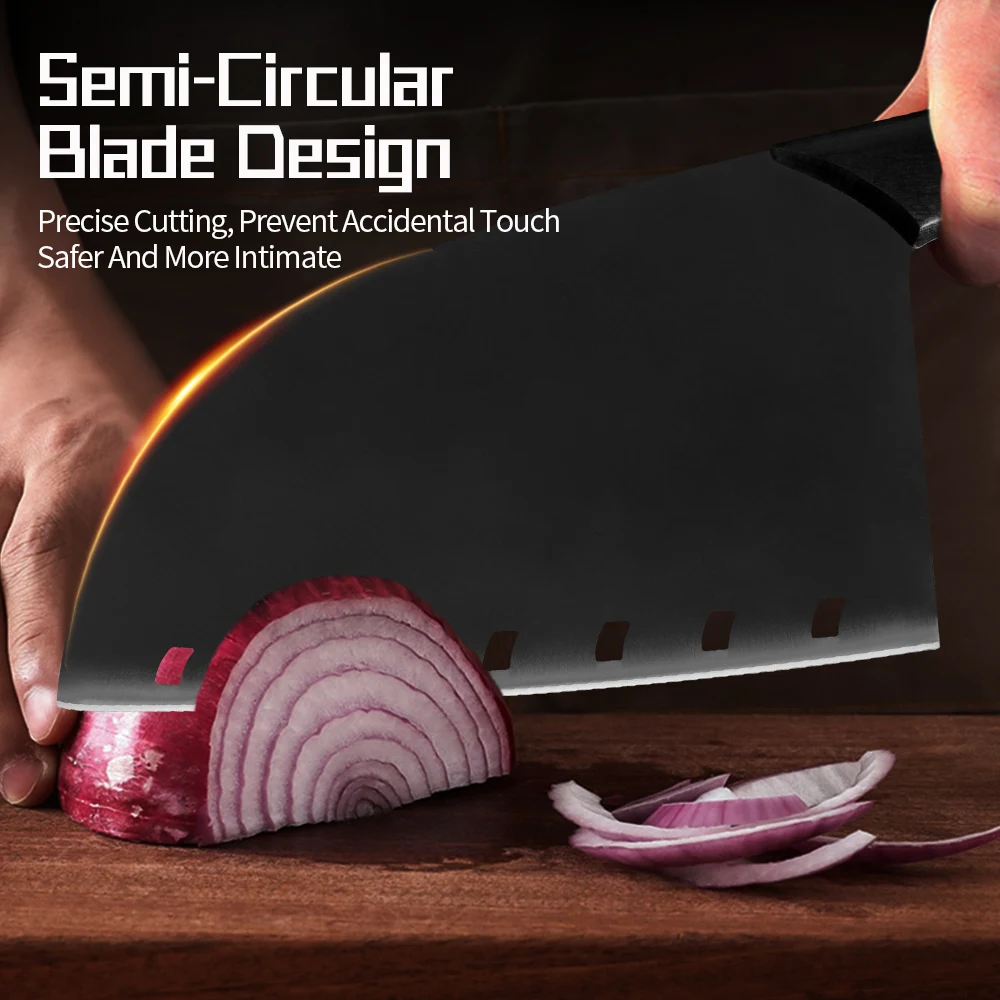 Кухонный нож шеф-повара Sowoll из нержавеющей стали 3 шт. черная коричневая ручка