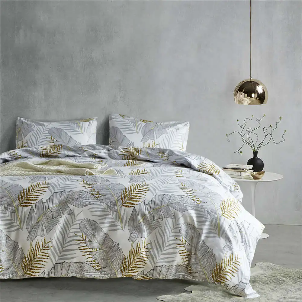 

Plant / Flower printed bed linens set Single Double Queen King Sizes pillowcase & duvet cover sets bed cover set new 3pcs linens