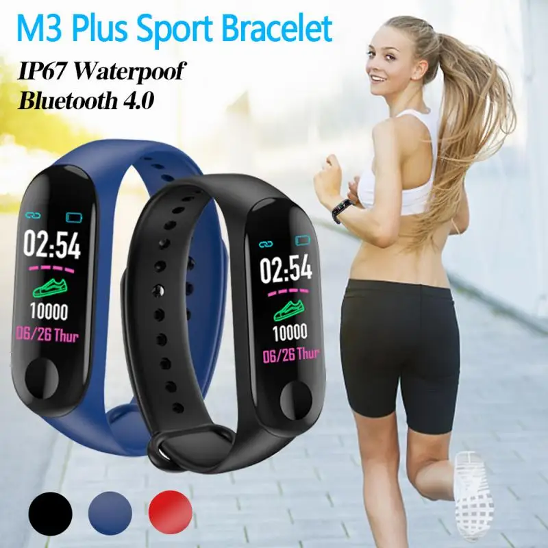 Фото Смарт часы M3 Plus Bluetooth спортивный браслет монитор сердечного ритма кровяного