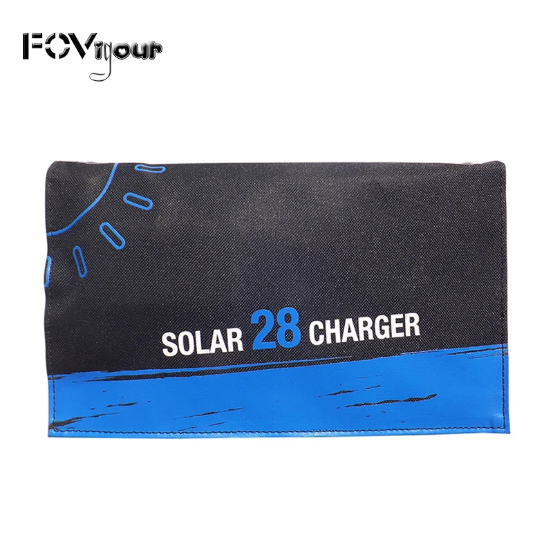 Fovigour 28W Портативный складное солнечное Зарядное устройство с 3 Порты USB