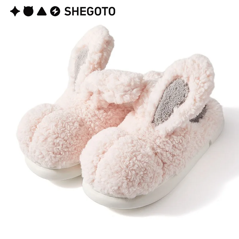 Новые зимние тапочки с милым мультяшным кроликом для мужчин и женщин меховые
