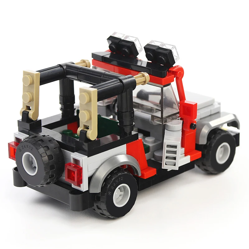Buildmoc Юрского Парка армейские солдатские строительные блоки немецкий Виллис Jeeped