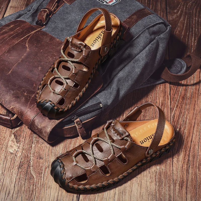 

Сандалии для мужчин, мужские сандалии, мужские сандалии из резины, Мужская Летняя обувь, пляжные сандалии из натуральной кожи