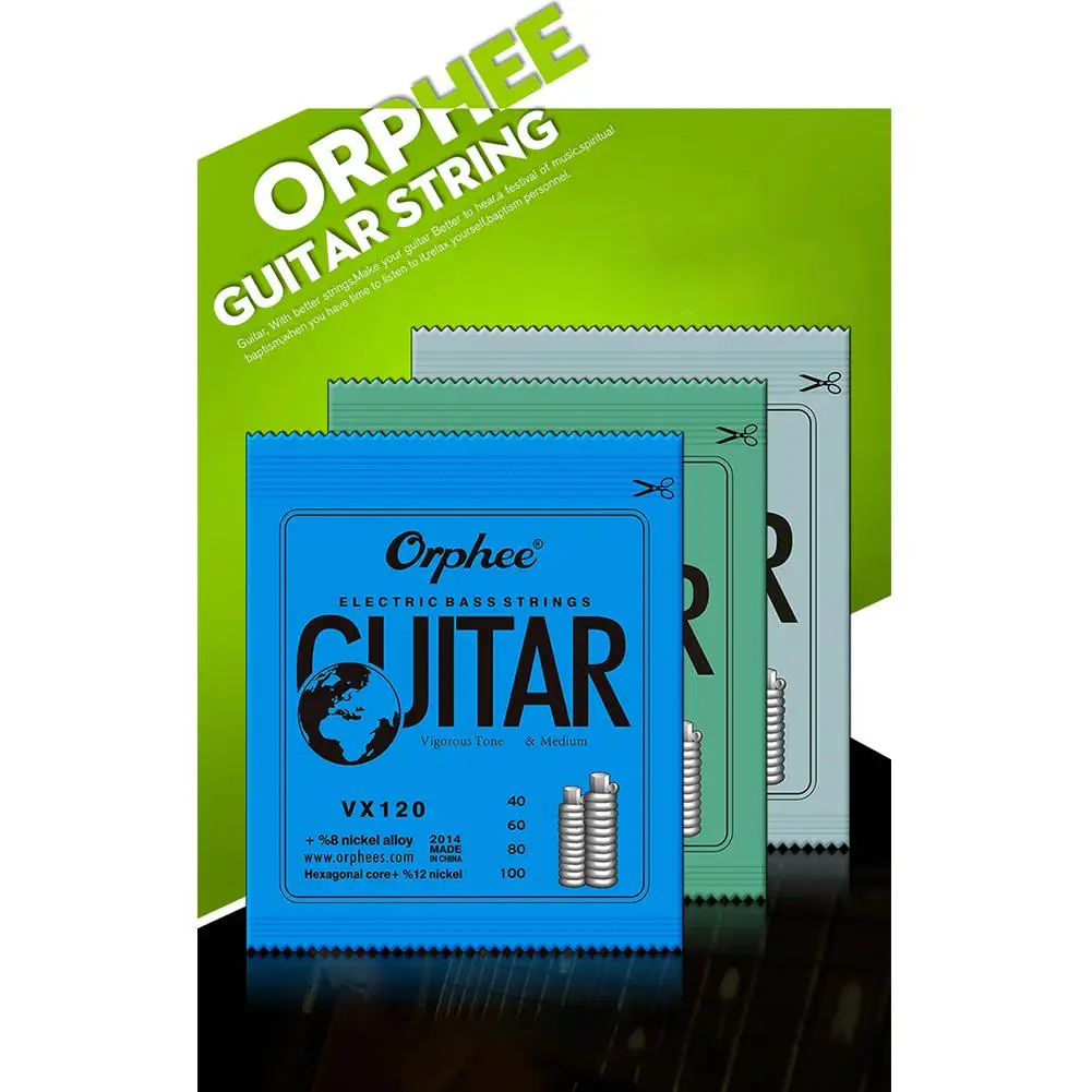 

Orphee VX Series 4/5/6 шт., электрические басовые струны, шестигранные, стальной, никелевый сплав, проволока, средсветильник