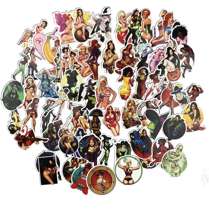 

70Pcs/Lot Styling Pvc Waterproof Sexy beauty Girls Stickers For Laptop Motorcycle Skateboard Luggage Decal Toy Sticker