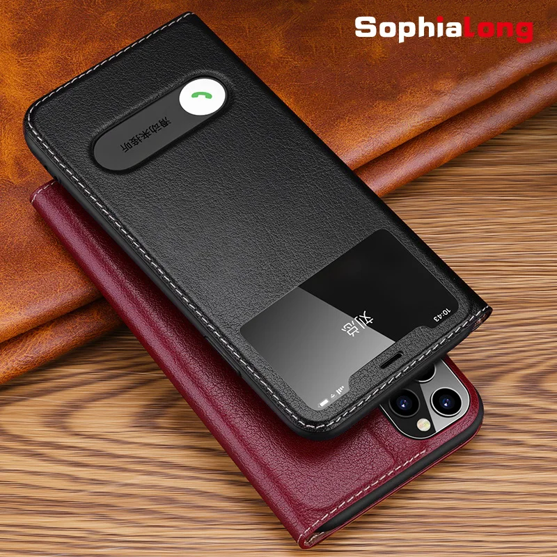 Чехлы SophiaLong для iPhone 11 12 Pro Max чехол из натуральной кожи Mini роскошный флип с
