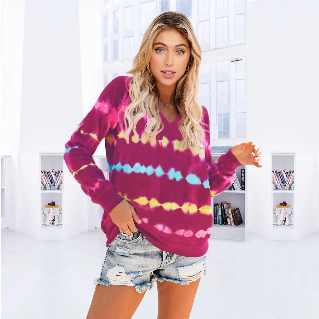 

Free Ostrich Hoodise Women Fashion Tie-Dye Oversize Sweatshirts Long Sleeve Autumn Winter Streetwear Women Hooded Clothing