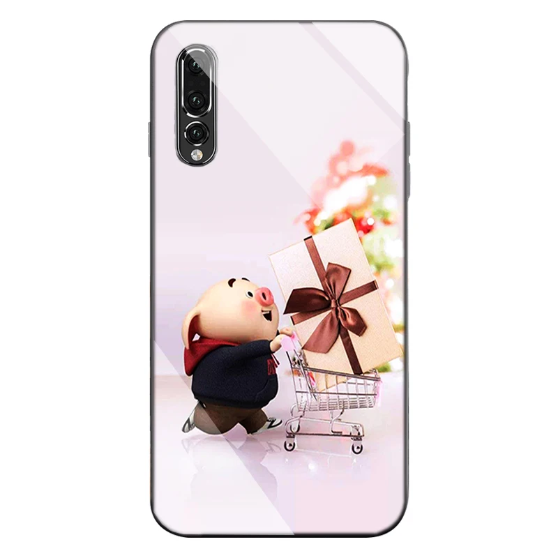 Для huawei P30 P10 P20 Mini Pro plus Deluxe закаленное стекло 3D Свинья Чехлы для mate 20 lite 10 pro nova 3i 4