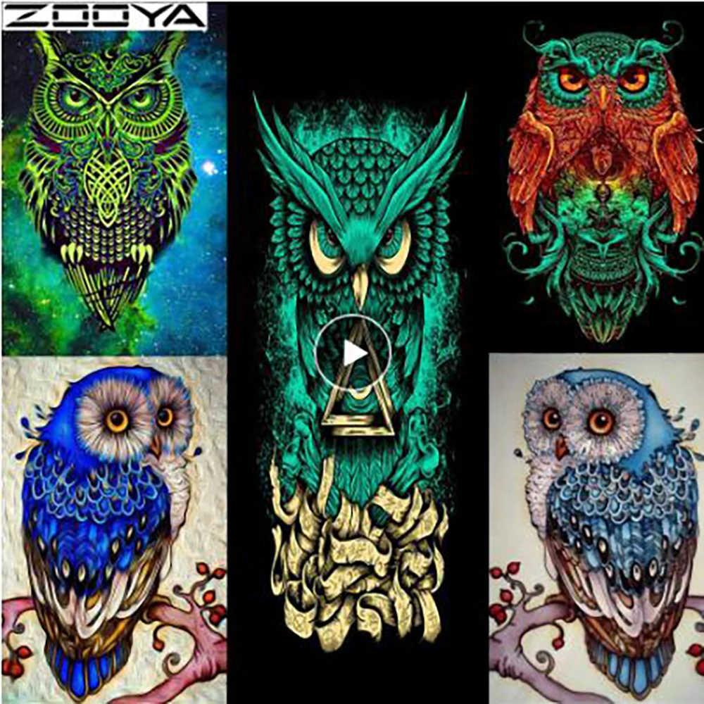 ZOOYA Алмазная картина полная квадратная Сова 5D DIY вышивка мозаичная Стразы