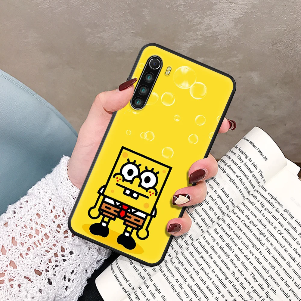 

cute Cartoon SpongeBobs Phone Case For Xiaomi Redmi Note 7 8 8T 9 9S 4X 7 7A 9A K30 Pro Ultra black Bumper Silicone Prime Pretty