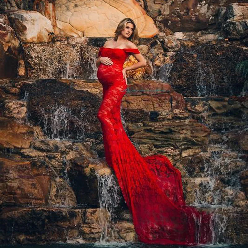 Новое Элегантное платье для беременных женщин одежда кружевное Vestidos De Maternidad