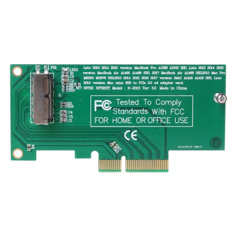 

Adapter Card to PCI-E 4X 16X for 2013 2014 2015 2016 for MacBook Air A1465 Pro A1398 Retina SSD Converter