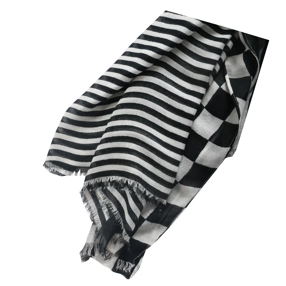 Хит модный красивый мягкий хлопковый длинный шарф в полоску для женщин и девушек