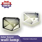 Настенный светильник на солнечной батарее, 100 светодиодов, с датчиком движения
