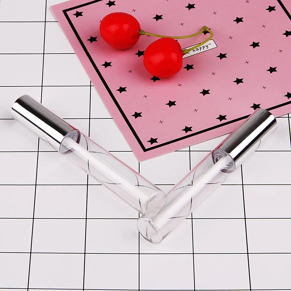 10 шт. мл Пустые контейнеры для блеска губ серебряная крышка наконечник кисти