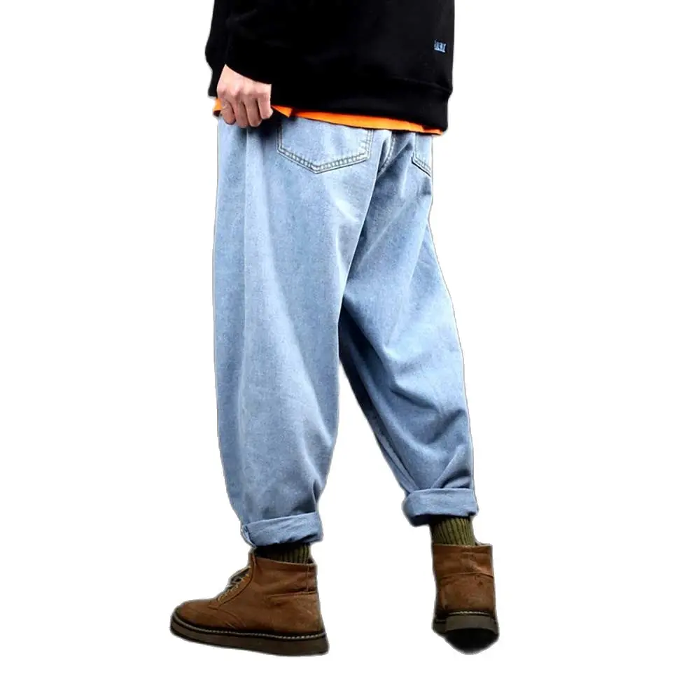 New Fashion Loose Baggy Hiphop Harem Jeans Men Casual Denim Pants Straight Trousers Streetwear Male Clothing
