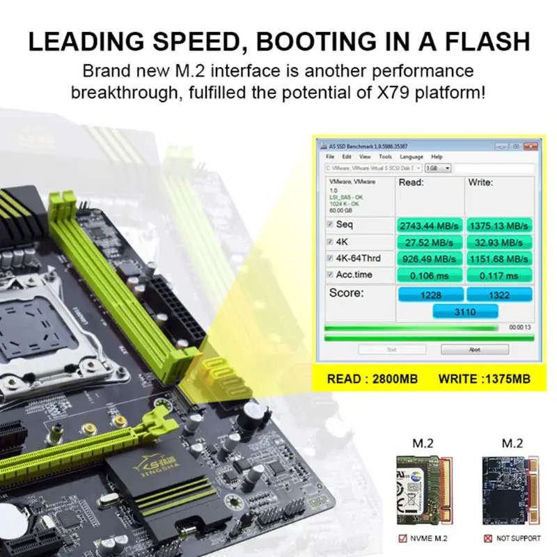 1 шт. X79 материнская плата 2011 ATX основная плата 64 Гб USB3.0 SATA3.0 PCI-E 16X NVME M.2 SSD поддержка памяти REG ECC и процессора E5