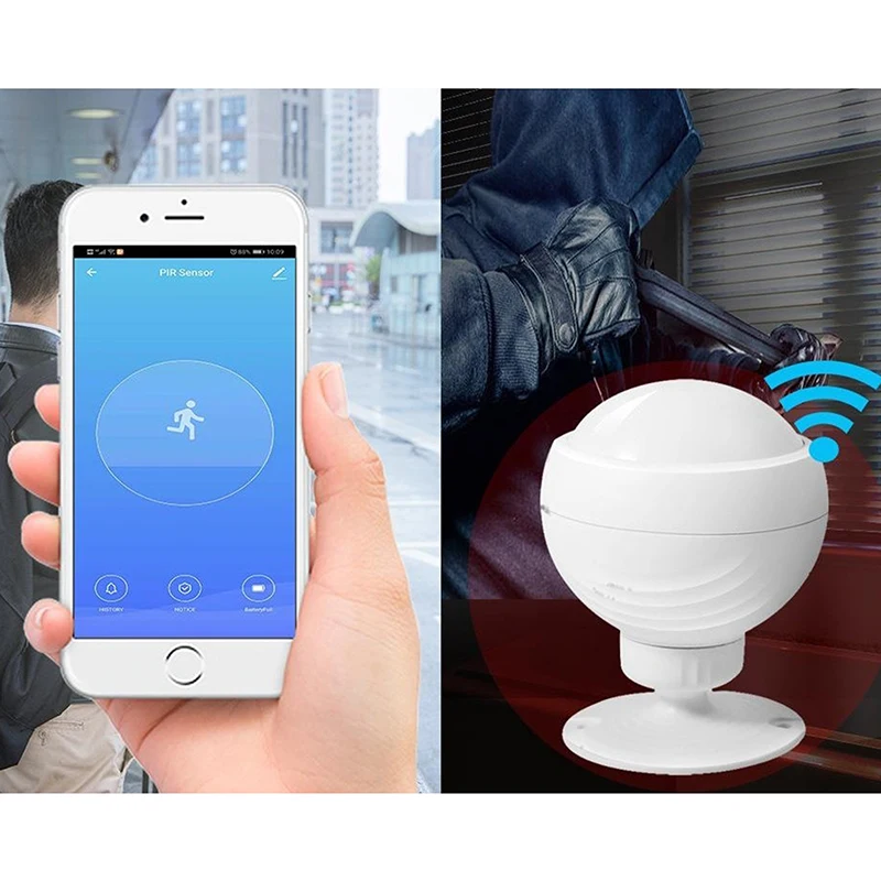 

2.4GHz WiFi PIR Motion Sensor Human Body Sensor Detector Smart Home Alarm System