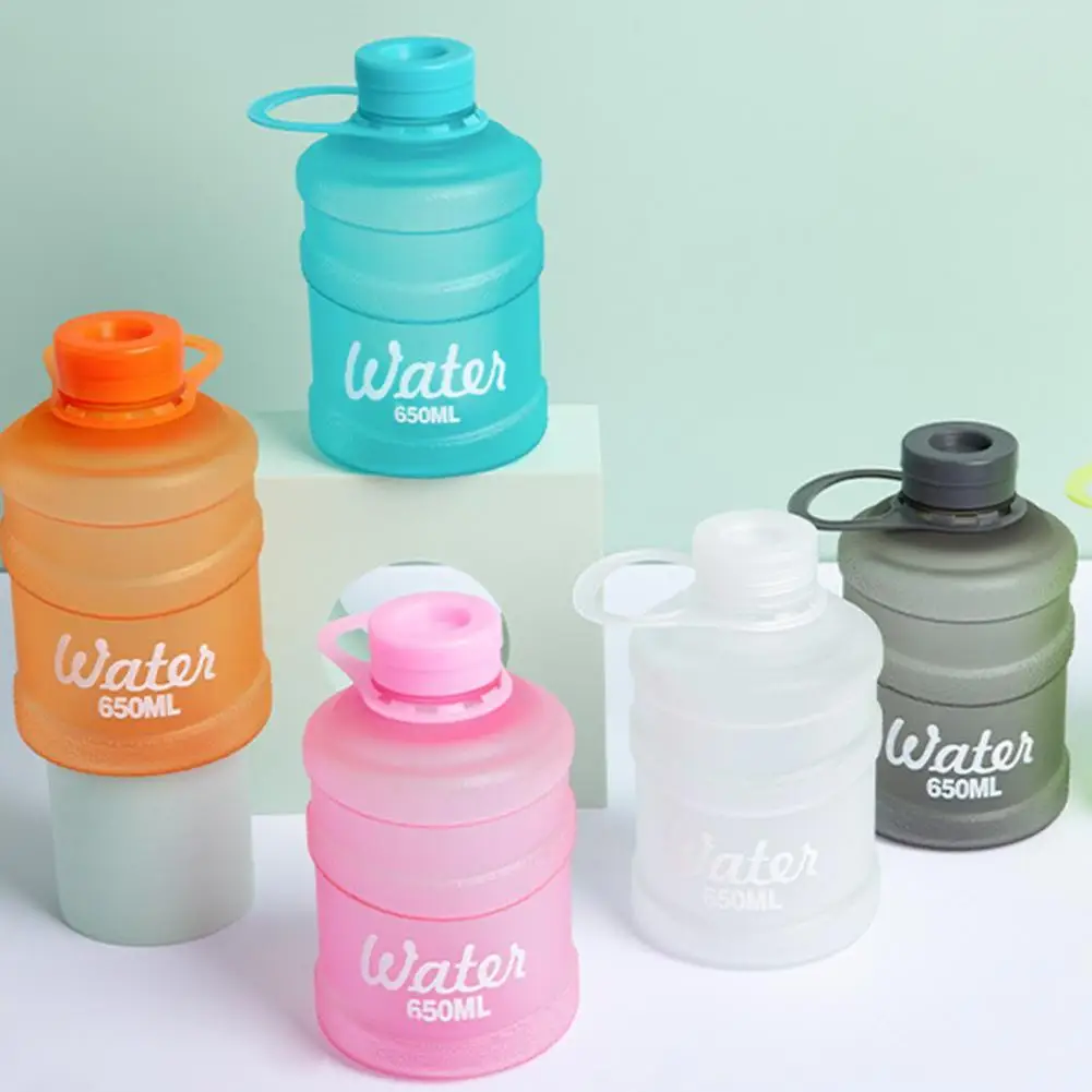 

650ml Drinking Jug Leak-proof Round Small Mouth Lightweight Outdoor Sports Water Bottle Water Bottle for Schoolgirls